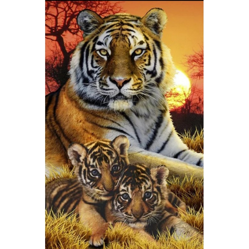 3D Pixel Bild Tiger