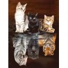 3D Pixel Bild Katzen
