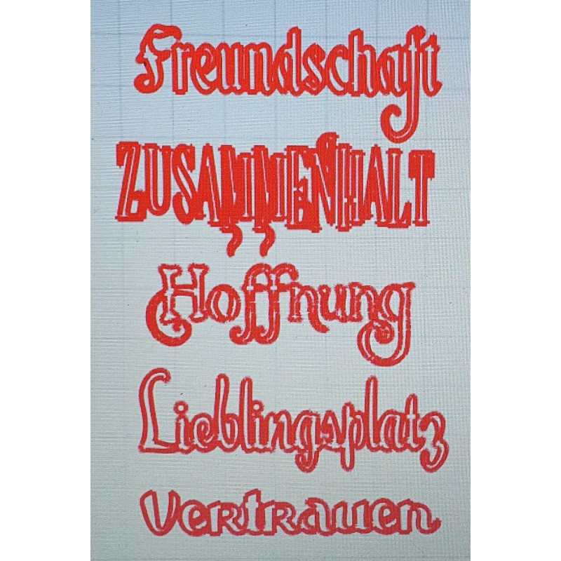 Schablone verschiedene Wörter 2