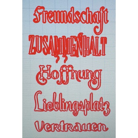 Schablone verschiedene Wörter 2