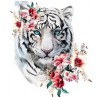 3D Pixel Bild weißer Tiger