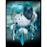 3D Diamant Pixel Bild Wolf
