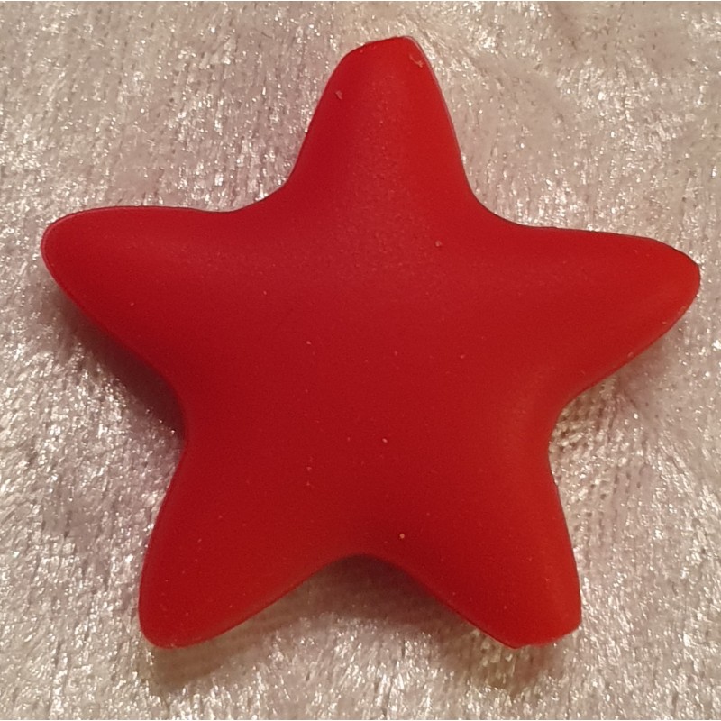 Silikon Stern mit Loch rot