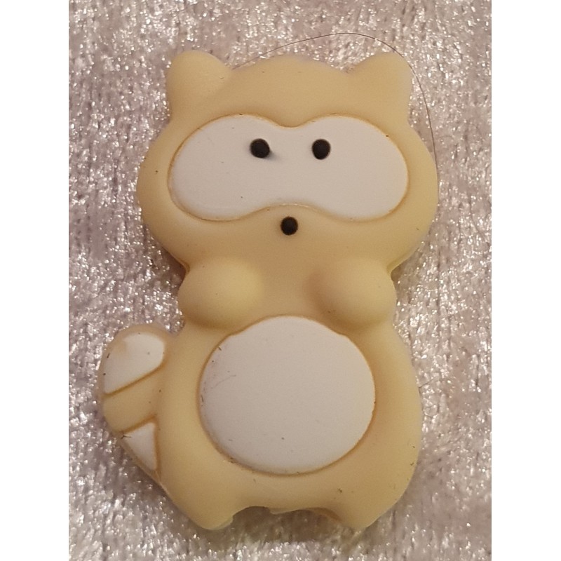 Silikon Waschbär mit Loch creme