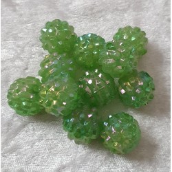 Kunststoff Perle grün/regenbogen