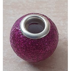 Grossloch Perle pink/glitzer