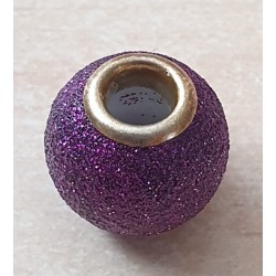 Grossloch Perle violette/glitzer