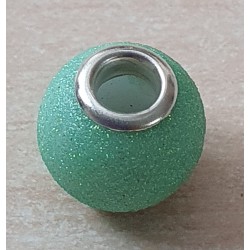 Grossloch Perle mint/glitzer