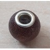 Grossloch Perle braun/glitzer