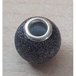 Grossloch Perle anthrazit/glitzer