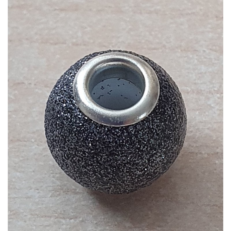 Grossloch Perle anthrazit/glitzer