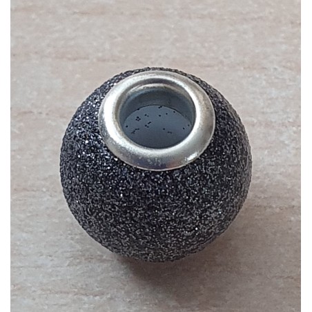 Grossloch Perle anthrazit/glitzer