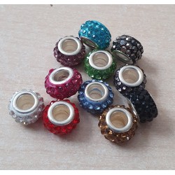 Strass Grossloch Perle weiss