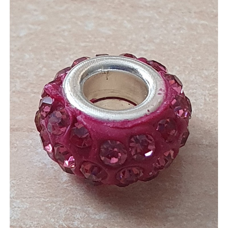 Strass Grossloch Perle magenta