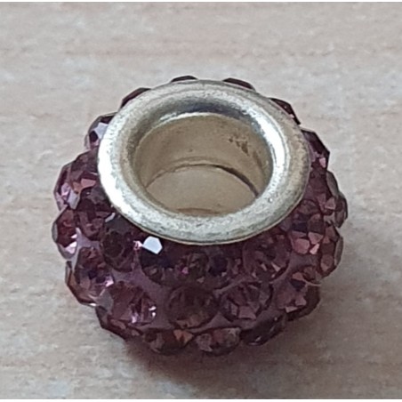 Strass Grossloch Perle lila
