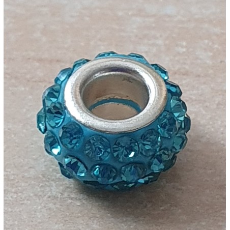 Strass Grossloch Perle türkis
