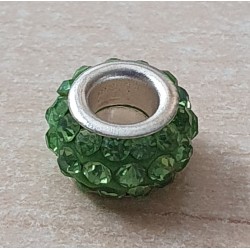 Strass Grossloch Perle hellgrün