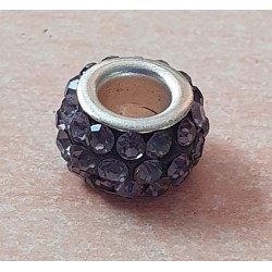 Strass Grossloch Perle mauve