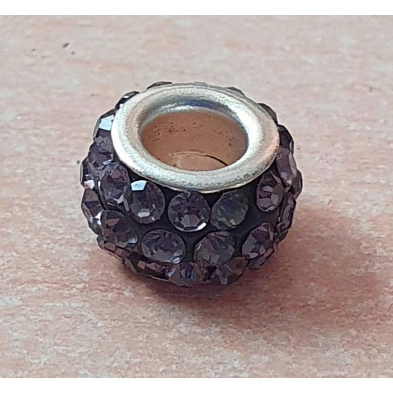 Strass Grossloch Perle mauve