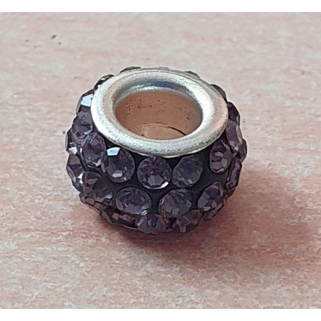 Strass Grossloch Perle mauve