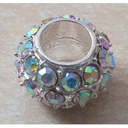 Strass Grossloch Perle regenbogen