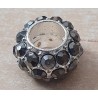 Strass Grossloch Perle anthrazit