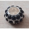 Strass Grossloch Perle schwarz