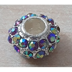 Strass Grossloch Perle regenbogen