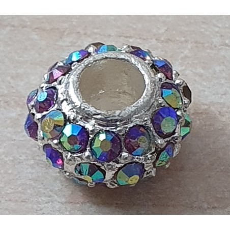 Strass Grossloch Perle regenbogen