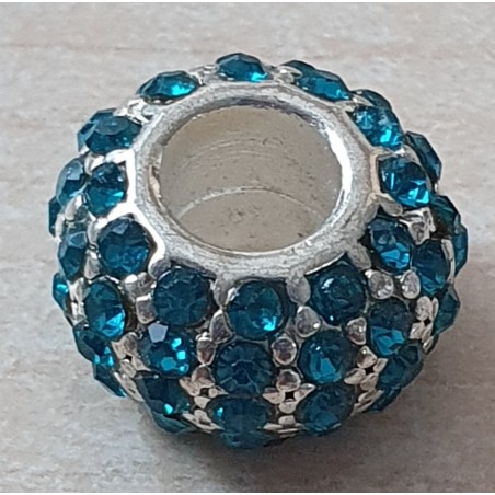Strass Grossloch Perle türkis
