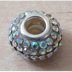 Strass Grossloch Perle regenbogen