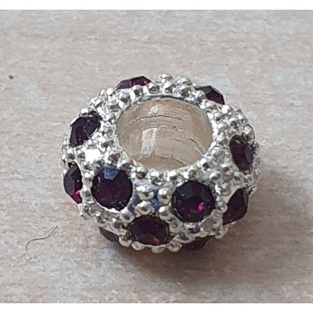 Strass Grossloch Perle schwarz