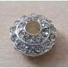 Strass Grossloch Perle silber