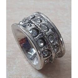 Strass Grossloch Perle silber
