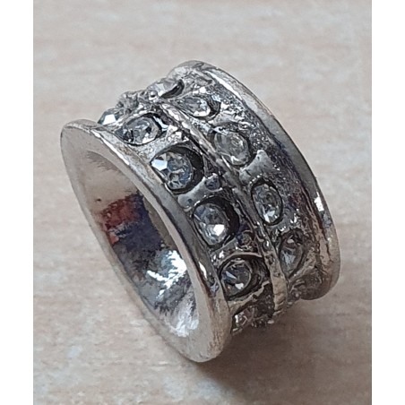 Strass Grossloch Perle silber