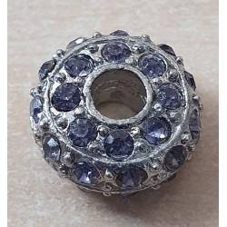 Strass Grossloch Perle lila