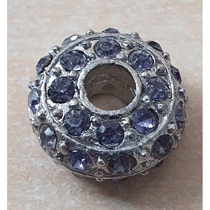 Strass Grossloch Perle lila