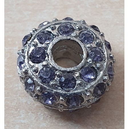 Strass Grossloch Perle lila