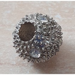 Strass Grossloch Perle silber