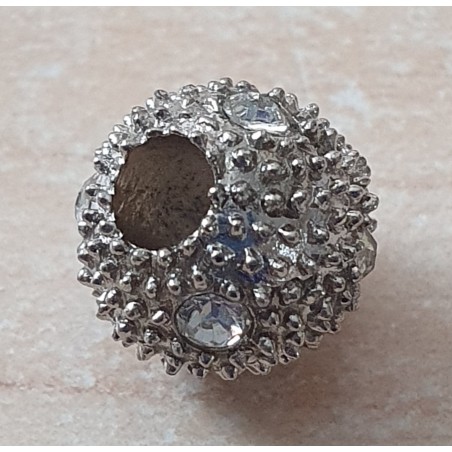 Strass Grossloch Perle silber