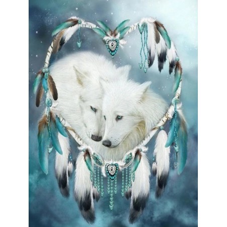 3D Diamant Pixel-Bild Wolf