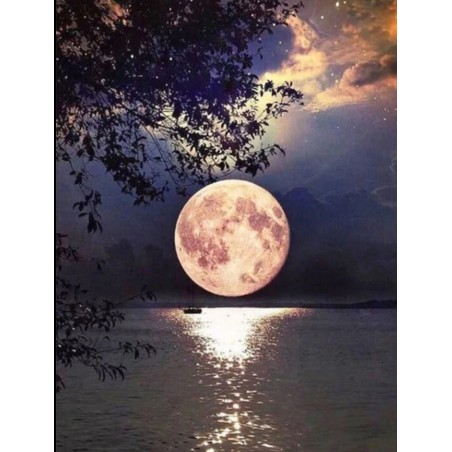 3D Diamant Pixel Bild Mond