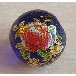 Glasperlen royalblau/rot
