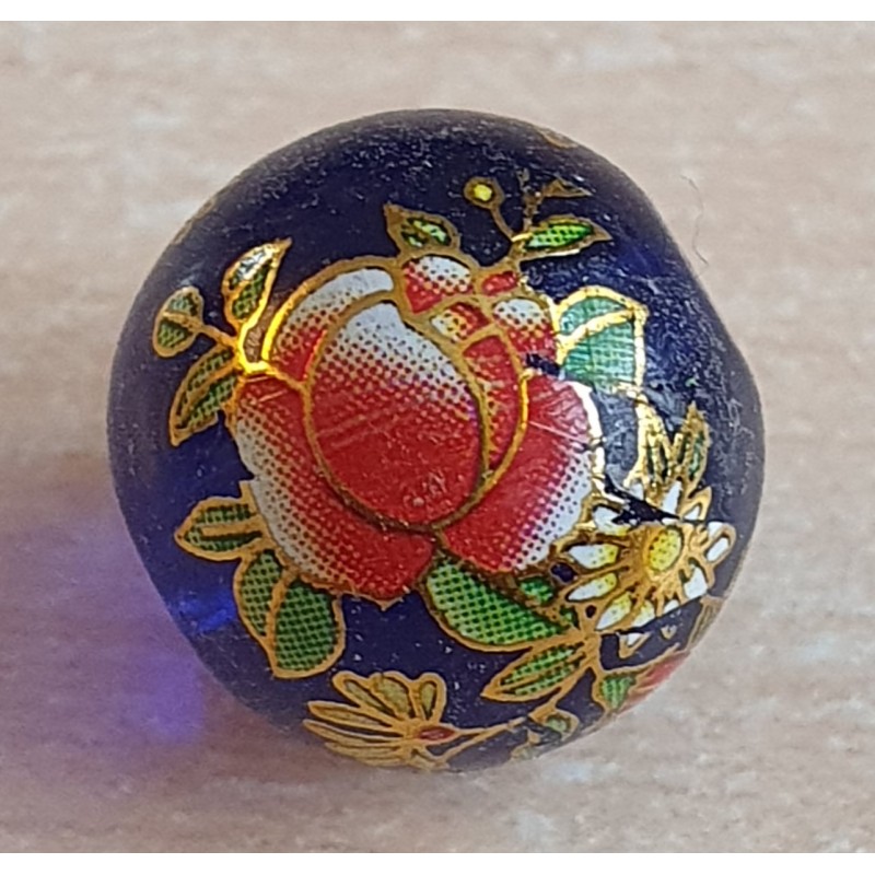Glasperlen royalblau/rot