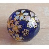 Glasperlen royalblau/weiss-gold