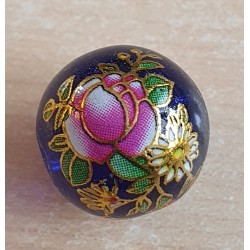 Glasperlen royalblau/pink