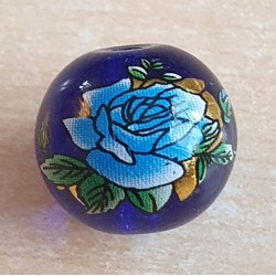 Glasperlen royalblau/türkis