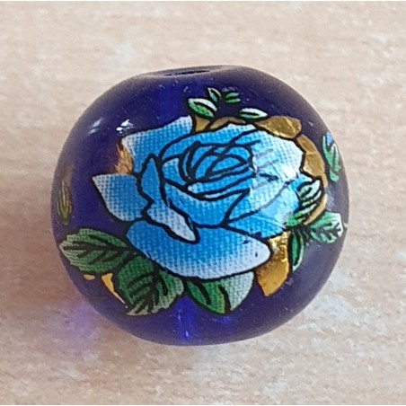 Glasperlen royalblau/türkis