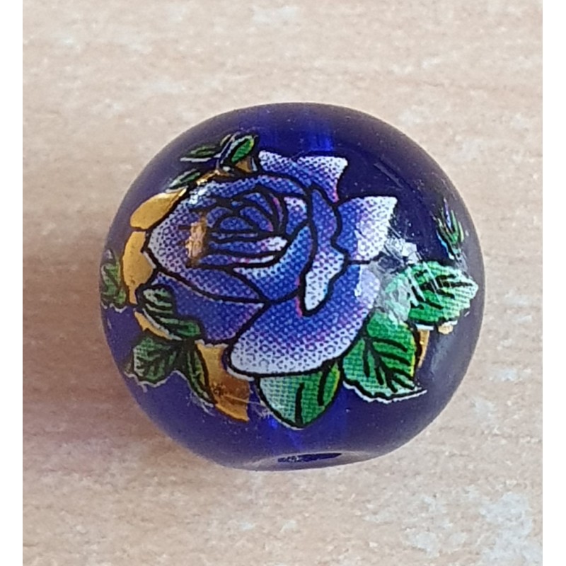 Glasperlen royalblau/blau