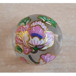 Glasperlen transparent/rosa